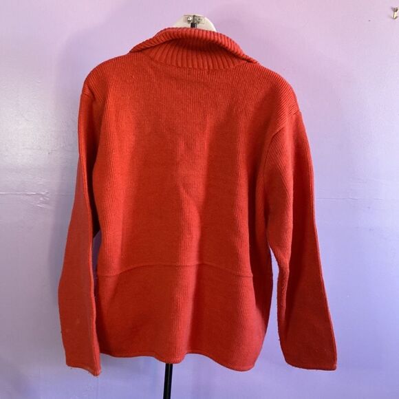 Tally Ho Red Full Zip Cardigan Sweater Jacket Women’s Size Large Casual Layering - Picture 2 of 3